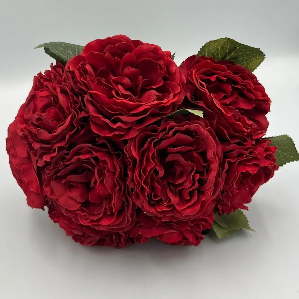 Peony Bouquet Unisex OS Red Brand New Faux Silk Floral Arrangement
